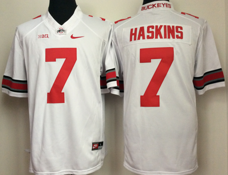 NCAA Men Ohio State Buckeyes White 7 haskins style 2